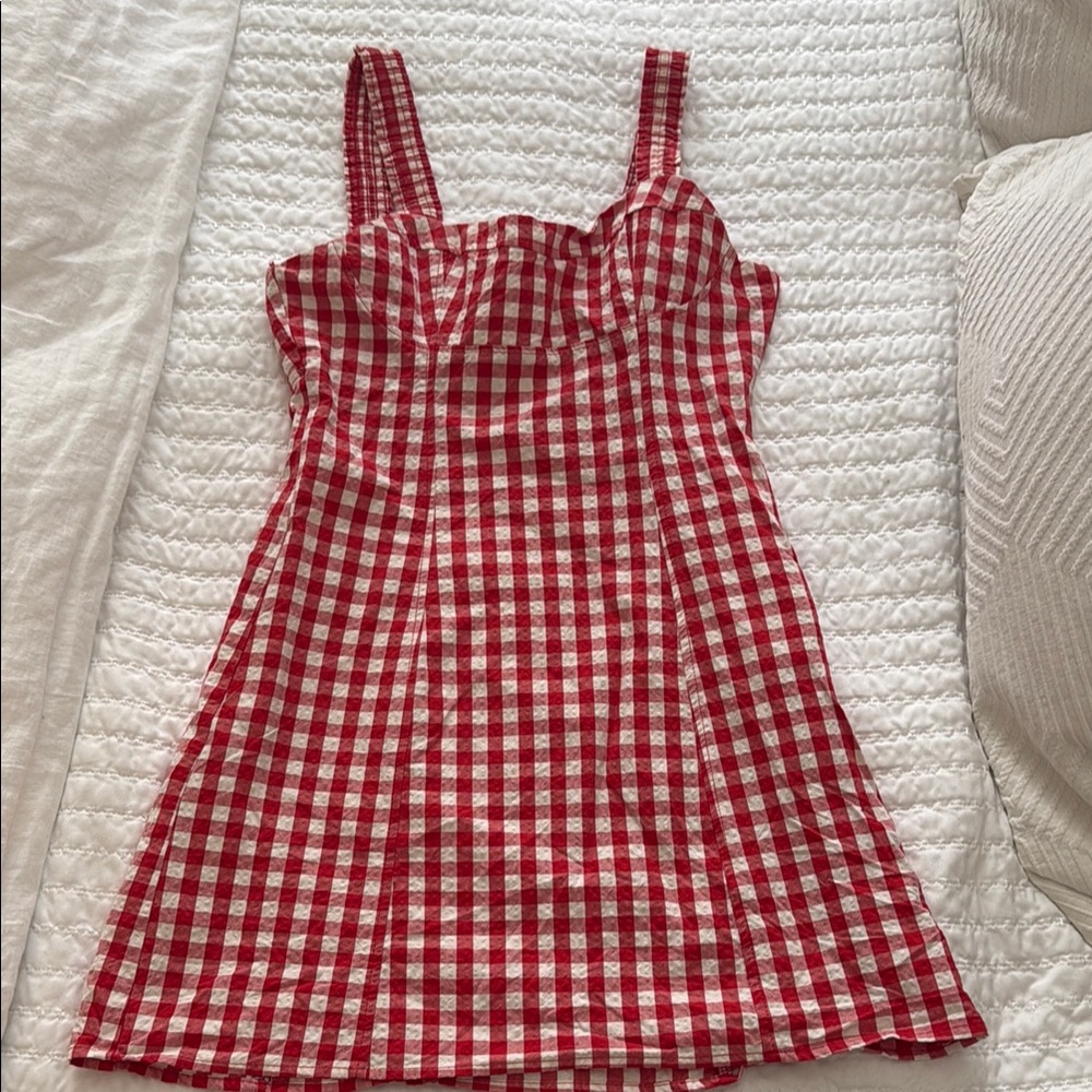 Zara Red Gingham Mini Dress
